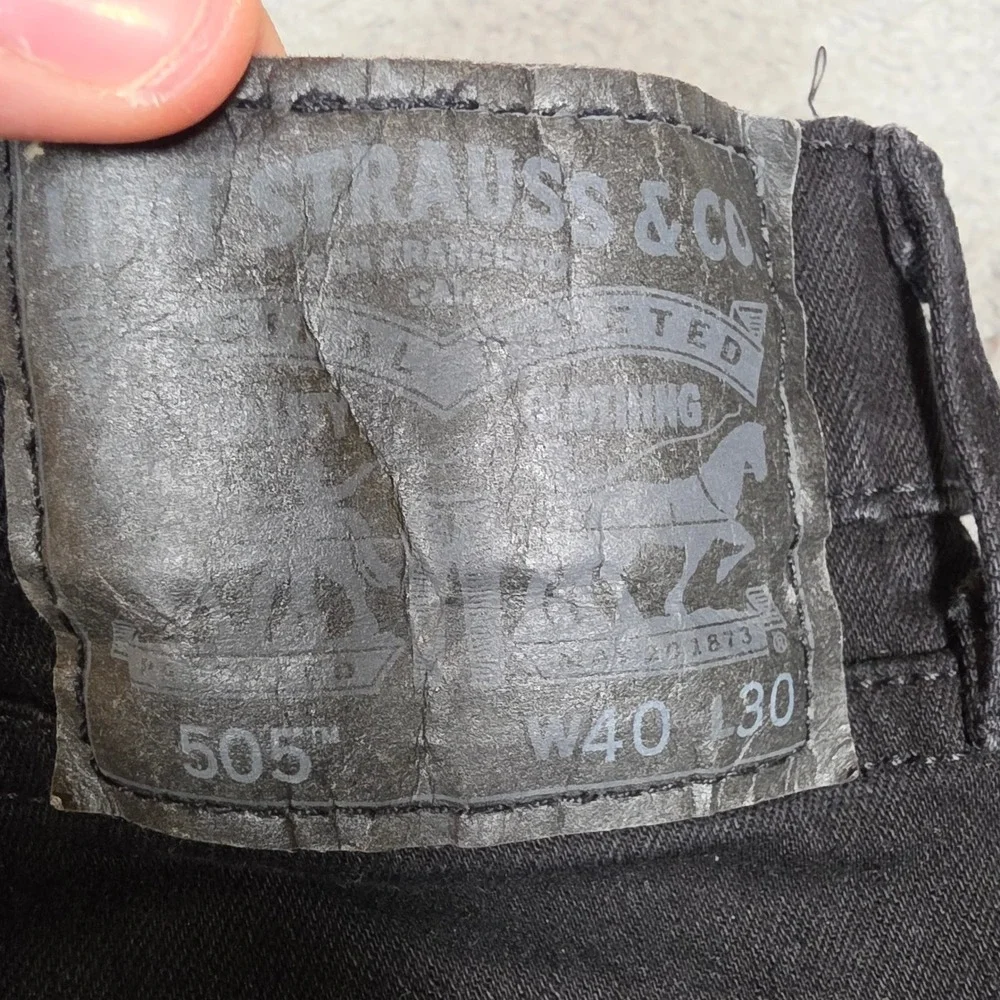 Levi's 505‎ Jeans Mens 40x30 Regular Fit Black Excellent Straight Leg Casual